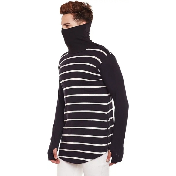 HYPERNATION Men Striped Cotton Mask T-shirt - Picture 4 of 4